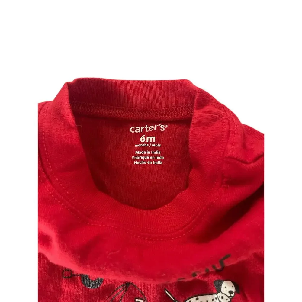 Carters Baby Boys Red Fireman Firefighter Hero Rescue One Piece Size 6 Months